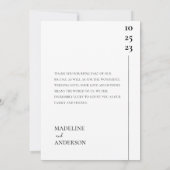 Carte De Remerciements Élégant noir blanc photo superposition Mariage de (Dos)