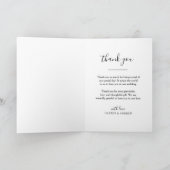 Carte De Remerciements Élégant noir et blanc Script Mariage photo (Intérieur)