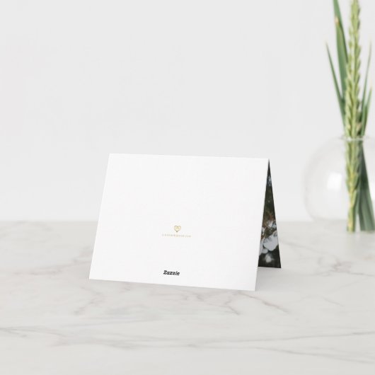 Carte De Remerciements Élégant noir Script Calligraphie Mariage photo (Dos)