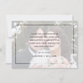 Carte De Remerciements Élégant noir Script Calligraphie Mariage photo (Dos)