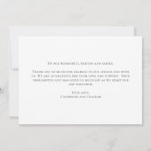 Carte De Remerciements Élégant noir Script superposition photo Mariage (Dos)