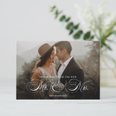 Carte De Remerciements Elegant Nouveau M. et Mme la Mariage (Debout devant)