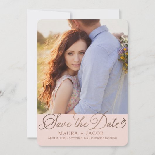 Carte De Remerciements Elegant Nuptial Save The Date Card (Devant)