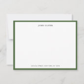 Carte De Remerciements Elegant Olive Green border flat (Devant)