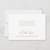 Carte De Remerciements Elégant or Art Déco sur mariage noir (Dos)