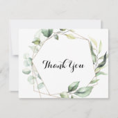 Carte De Remerciements Elégant or géométrique Mariage plat (Devant)