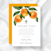 Carte De Remerciements Élégant Oranges Baptême fille