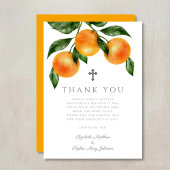 Carte De Remerciements Élégant Oranges Baptême fille