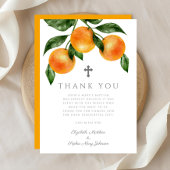 Carte De Remerciements Élégant Oranges Baptême fille