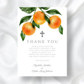 Carte De Remerciements Élégant Oranges Baptême fille