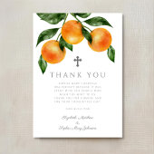 Carte De Remerciements Élégant Oranges Baptême fille