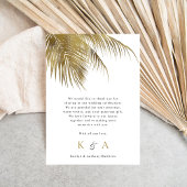 Carte De Remerciements Elégant palmier tropical Plage Mariage Photo