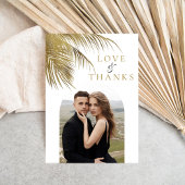 Carte De Remerciements Elégant palmier tropical Plage Mariage Photo
