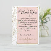 Carte De Remerciements Elegant Pearl Gold Script Wedding Romantic Pearls (Debout devant)