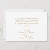 Carte De Remerciements Élégant Pentacle en Or Main de Mariage (Dos)