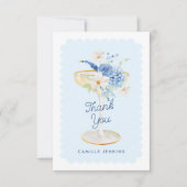 Carte De Remerciements Élégant Pétales Bleues et Procuco (Devant)