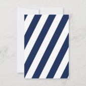 Carte De Remerciements Elégant phare Mariage nautique blanc & bleu (Dos)