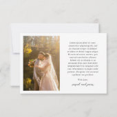 Carte De Remerciements Elegant Photo Classic Wedding (Dos)
