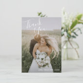 Carte De Remerciements Élégant Photo Mariage moderne (Debout devant)