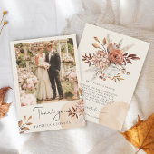 Carte De Remerciements Elegant Photo Rustic Autumn Wedding Thank You Card