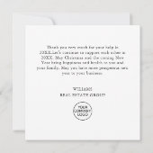 Carte De Remerciements Élégant Pine Tree Noël Entreprise Fête (Dos)