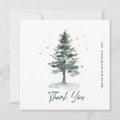 Carte De Remerciements Élégant Pine Tree Noël Entreprise Fête (Devant)