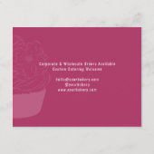 Carte De Remerciements Elegant Pink Cupcake Cake Care Instructions (Dos)