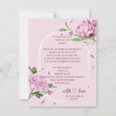 Carte De Remerciements Elegant Pink Peony Thank You (Dos)