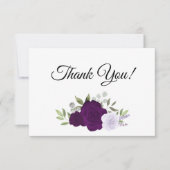 Carte De Remerciements Élégant Plum violet & Lavender Boho Rose Mariage (Devant)