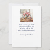 Carte De Remerciements Elegant Poinsettia Christmas Present (Dos)