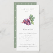 Carte De Remerciements Élégant Raisins Feuillus n'importe quel âge Invita (Devant / Derrière)