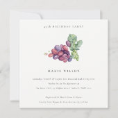 Carte De Remerciements Élégant Raisins Feuillus n'importe quel âge Invita (Devant)