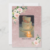 Carte De Remerciements Élégant rose blanc floral or confirmation de la ph (Dos)