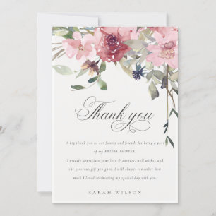 Carte De Remerciements Élégant Rose Fleur de Cerisier Rose Clair Mariage