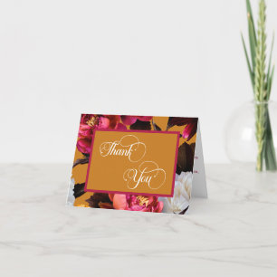 Carte De Remerciements Elégant rose floral et or mariage islamique RSVP