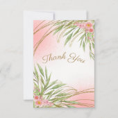 Carte De Remerciements Elégant rose Floral Verdure Aquarelle moderne (Devant)