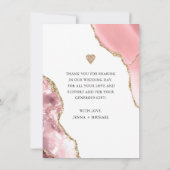 Carte De Remerciements Élégant Rose Gold Agate Parties scintillant Mariag (Dos)