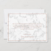 Carte De Remerciements Élégant Rose Gold Marble Moderne (Dos)