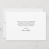 Carte De Remerciements Élégant Rose Gold Script photo bébé (Dos)