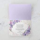Carte De Remerciements Élégant Rose Lavande violet Lavande Mariage plié (Intérieur)