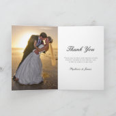 Carte De Remerciements Élégant Rose noir Gold Foil Agate Mariage Photo (Intérieur)