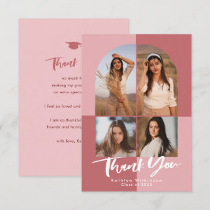 Carte De Remerciements Élégant Rose Pink Arch 4 Diplôme photo