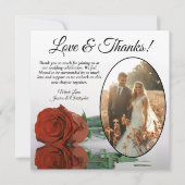 Carte De Remerciements Elégant rouille orange Rose Oval Photo Mariage (Devant)