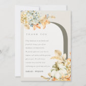 Carte De Remerciements Elégant Rustique Citrouille d'automne Arch Mariage (Devant)