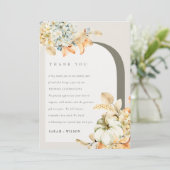 Carte De Remerciements Elégant Rustique Citrouille d'automne Arch Mariage (Debout devant)