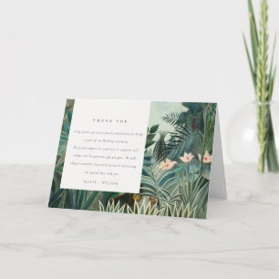 Carte De Remerciements Élégant Rustique Exotique Tropical Mariage de forê