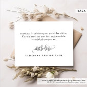 Carte De Remerciements Élégant Rustique moderne, Merci, Mariage Kraft