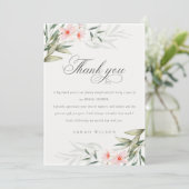 Carte De Remerciements Élégant Rustique Rose Floral de Mariage (Debout devant)