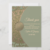 Carte De Remerciements Elégant Sage moderne vert & or classique mandala (Devant)