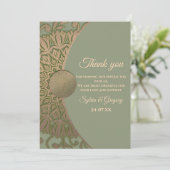 Carte De Remerciements Elégant Sage moderne vert & or classique mandala (Debout devant)